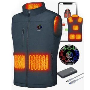 DOACE Heated Vest APP Control with Battery Pack for Men and Women Gray M